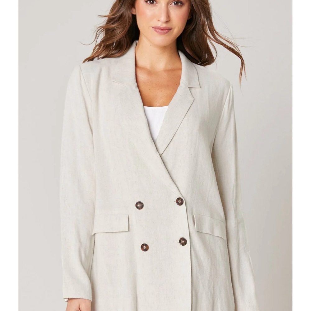 Sugarlips Saint Tropez Linen Double Breasted Blazer
